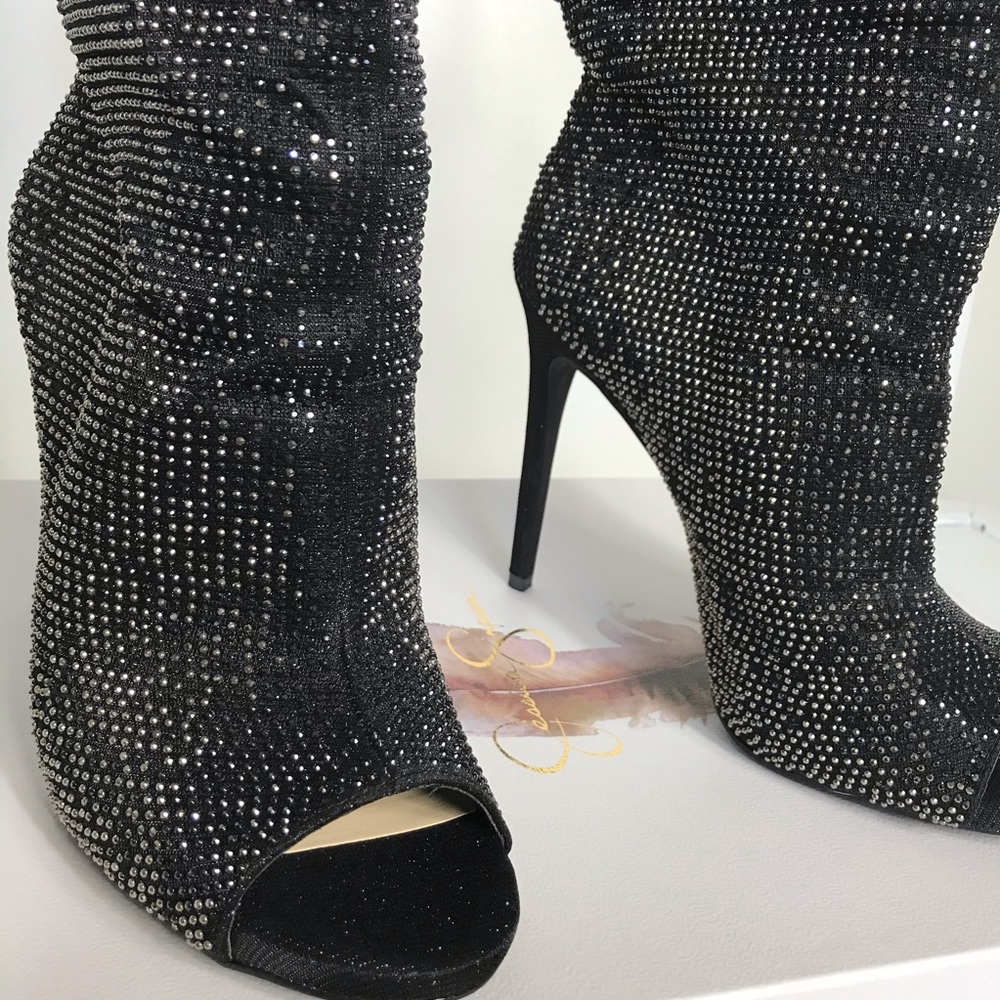 Jessica Simpson Rinnah Mid-Calf Peep Toe Booties - Picture 11 of 11